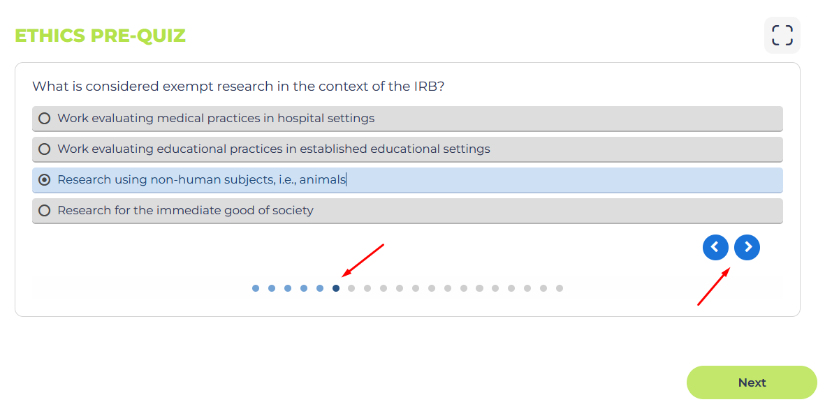 Quiz interface